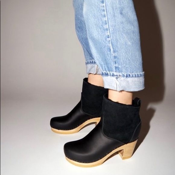 No. 6 Shoes - No.6 5" Pull On Shearling Clog Boot High Heel